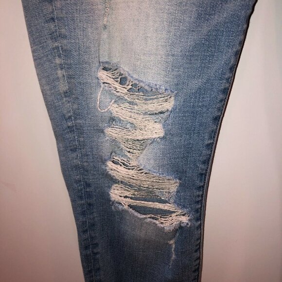 American Eagle Womens Size 6 Regular Light Wash Distressed Jegging Skinny Jeans - Picture 6 of 12
